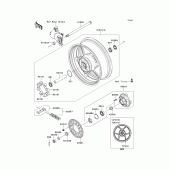 Схема вузла: Ступиця заднього колеса для Kawasaki ZR750 Z750R ABS