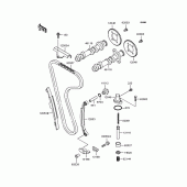Схема вузла: Розподільний вал & Ланцюг ГРМ & Натягувач для Kawasaki EL250 Eliminator 250SE