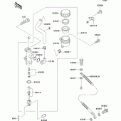 Схема вузла: Задній гальмівний циліндр для Kawasaki ZG1000 1000GTR