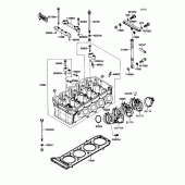 Схема вузла: Головка циліндра для Kawasaki ZX1100 Ninja ZX-11