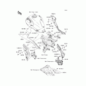 Схема узла: Задние боковые обтекатели & Защита цепи для Kawasaki KLE650 Versys 650 ABS