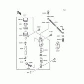 Схема вузла: Задній гальмівний циліндр для Kawasaki EX250 ZZR250