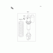 Схема узла: Задний амортизатор(ы) для Kawasaki KX65