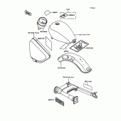 Схема вузла: Інформаційні наклейки для Kawasaki VN750 Vulcan 750
