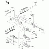 Схема узла: Задний рычаг (Маятник) для Kawasaki KX250/ KX252 KX250