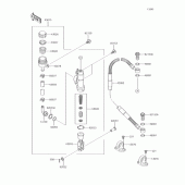 Схема вузла: Задній гальмівний циліндр Kawasaki KX85 KX85
