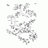 Схема вузла: Вихлопна система для Kawasaki VN1500 Vulcan 1500L