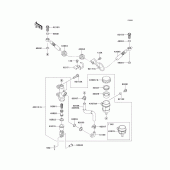 Схема вузла: Задній гальмівний циліндр Kawasaki KL650 KLR650