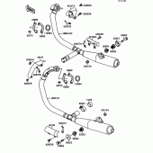 Схема вузла: Вихлопна система для Kawasaki EN500 Vulcan 500