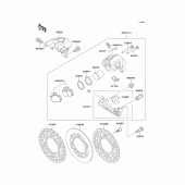 Схема вузла: Задній гальмівний супорт для Kawasaki KX250/ KX252 KX250