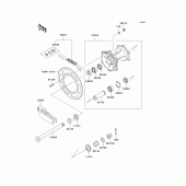 Схема вузла: Ступиця заднього колеса для Kawasaki KX125