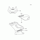 Схема вузла: Наклейки (red; EX250-H8) для Kawasaki EX250 ZZR250
