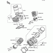 Схема узла: Цилиндр & Поршень для Kawasaki VN1500 VN-15 SE