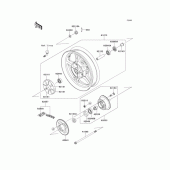 Схема узла: Заднее колесо & Приводная цепь для Kawasaki KL110 KSR
