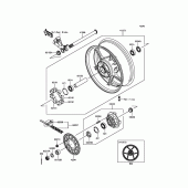 Схема вузла: Ступиця заднього колеса для Kawasaki ZX636 Ninja ZX-6R