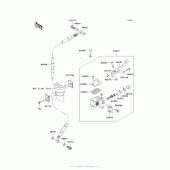 Схема узла: Передний тормозной цилиндр для Kawasaki KLX140 KLX140L