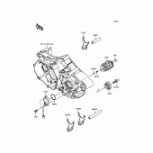 Схема вузла: Gear Change Drum/Shift Fork(s) для Kawasaki KX450 KX450F