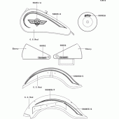 Схема вузла: Decals(ccred)(vn800-b7) для Kawasaki VN800 Vulcan 800 Classic