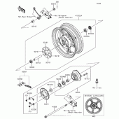 Схема вузла: Заднє колесо & Привідний ланцюг для Kawasaki BR125 Z125 Pro KRT Edition