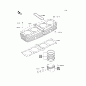 Схема узла: Цилиндр & Поршень для Kawasaki KZ1000 Police