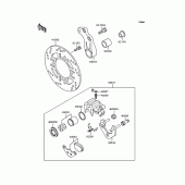 Схема вузла: Заднє гальмо для Kawasaki ZR400 Xanthus
