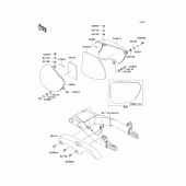 Схема узла: Задние боковые обтекатели & Защита цепи для Kawasaki EJ650 W650