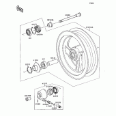 Схема вузла: Ступиця переднього колеса для Kawasaki ZX1100 Ninja ZX-11