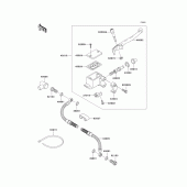 Схема узла: Передний тормозной цилиндр для Kawasaki KL650 KLR650