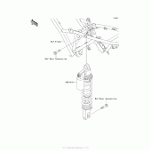 Схема узла: Задний амортизатор(ы) для Kawasaki KLX140 KLX140L