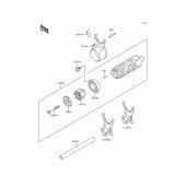 Схема узла: Gear change drum/shift fork(s) для Kawasaki KLE500