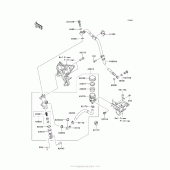 Схема узла: Задний тормозной цилиндр для Kawasaki ZX1000 Ninja 1000