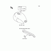 Схема вузла: Інформаційні наклейки для Kawasaki BJ250 Estrella RS