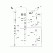 Схема узла: Вилка передней оси для Kawasaki EX250 Ninja 250