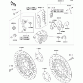 Схема вузла: Переднє гальмо для Kawasaki ZR750 Z750