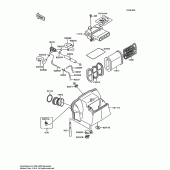 Схема вузла: Повітряний фільтр для Kawasaki ZX600 Ninja 600R