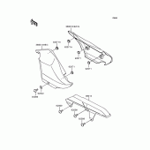 Схема вузла: Задні бічні обтічники & Захист ланцюга для Kawasaki VN250 Eliminator 250V