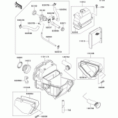Схема узла: Воздушный фильтр для Kawasaki EX500 EX500