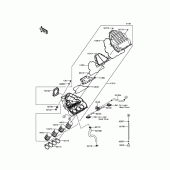 Схема вузла: Повітряний фільтр Kawasaki ZR1000 Z1000 ABS
