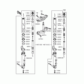 Схема вузла: Вилка передньої осі для Kawasaki ZR1200 ZRX1200R