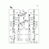 Схема вузла: Вилка передньої осі для Kawasaki ZR1200 ZRX1200R