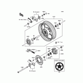 Схема вузла: Задня зірка та хаб для Kawasaki EX250 Ninja 250