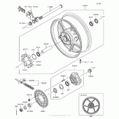 Схема вузла: Заднє колесо & Привідний ланцюг для Kawasaki ZX636 Ninja ZX-6R ABS KRT Edition