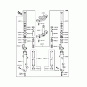 Схема вузла: Вилка передньої осі для Kawasaki ZR400 ZRX