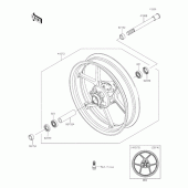 Схема вузла: Ступиця переднього колеса для Kawasaki EX400 Ninja 400R