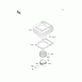 Схема узла: Цилиндр & Поршень для Kawasaki KL250 KL250 Super Sherpa