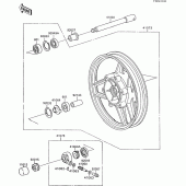 Схема узла: Ступица переднего колеса для Kawasaki ZX600 GPX600R