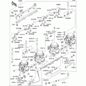 Схема узла: Карбюратор(1/2) для Kawasaki ZR1100 ZRX1100-II