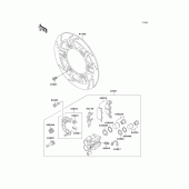 Схема вузла: Переднє гальмо для Kawasaki EX500 GPZ500