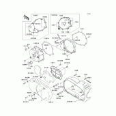 Схема вузла: Left engine cover(s) для Kawasaki VN1500 Vulcan 1500 Nomad Fi