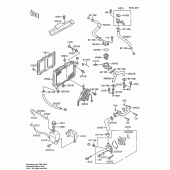 Схема вузла: Радіатор для Kawasaki ZX600 Ninja 600R